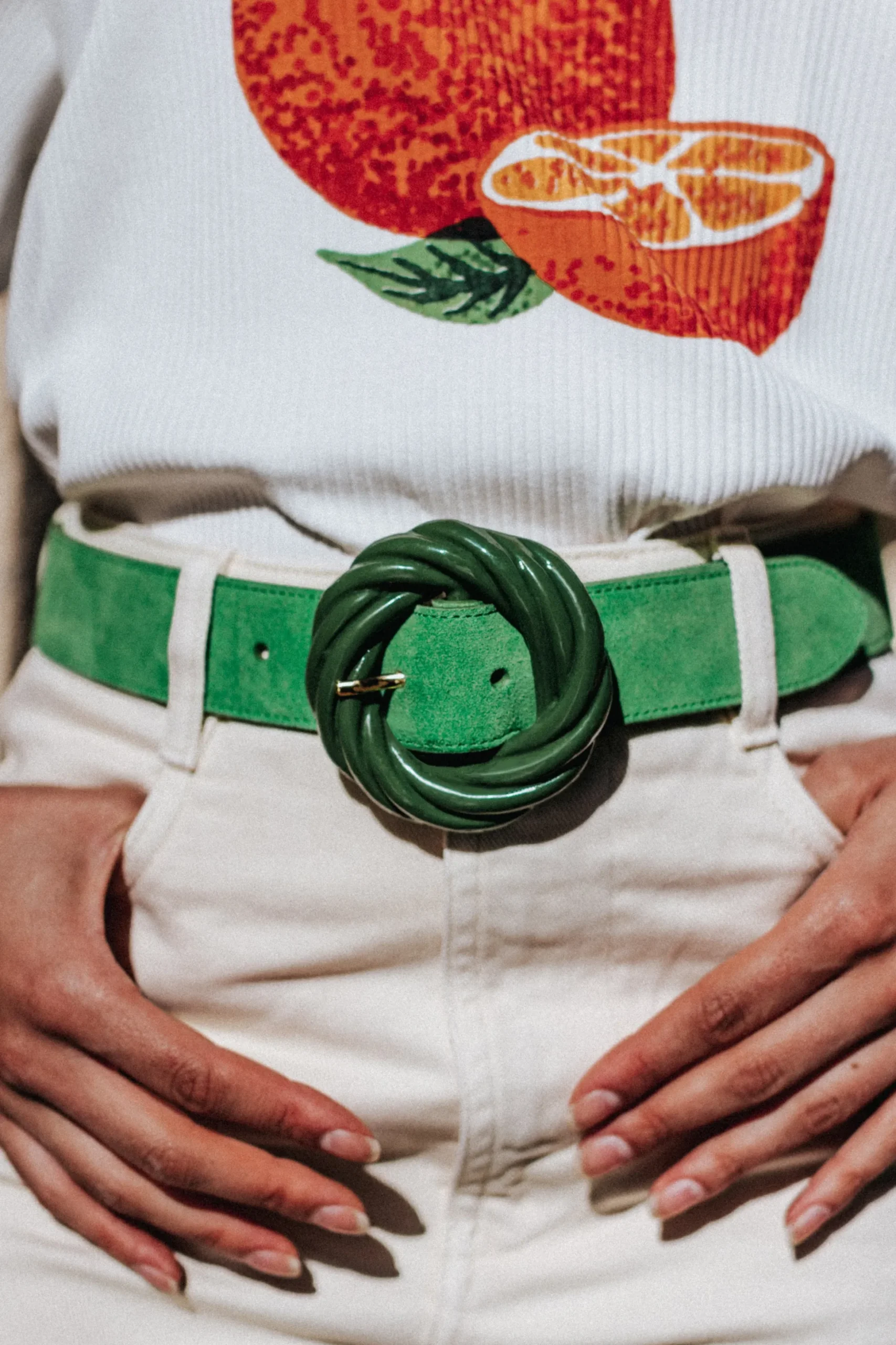 CEINTURE TORSADE SUEDE GREEN