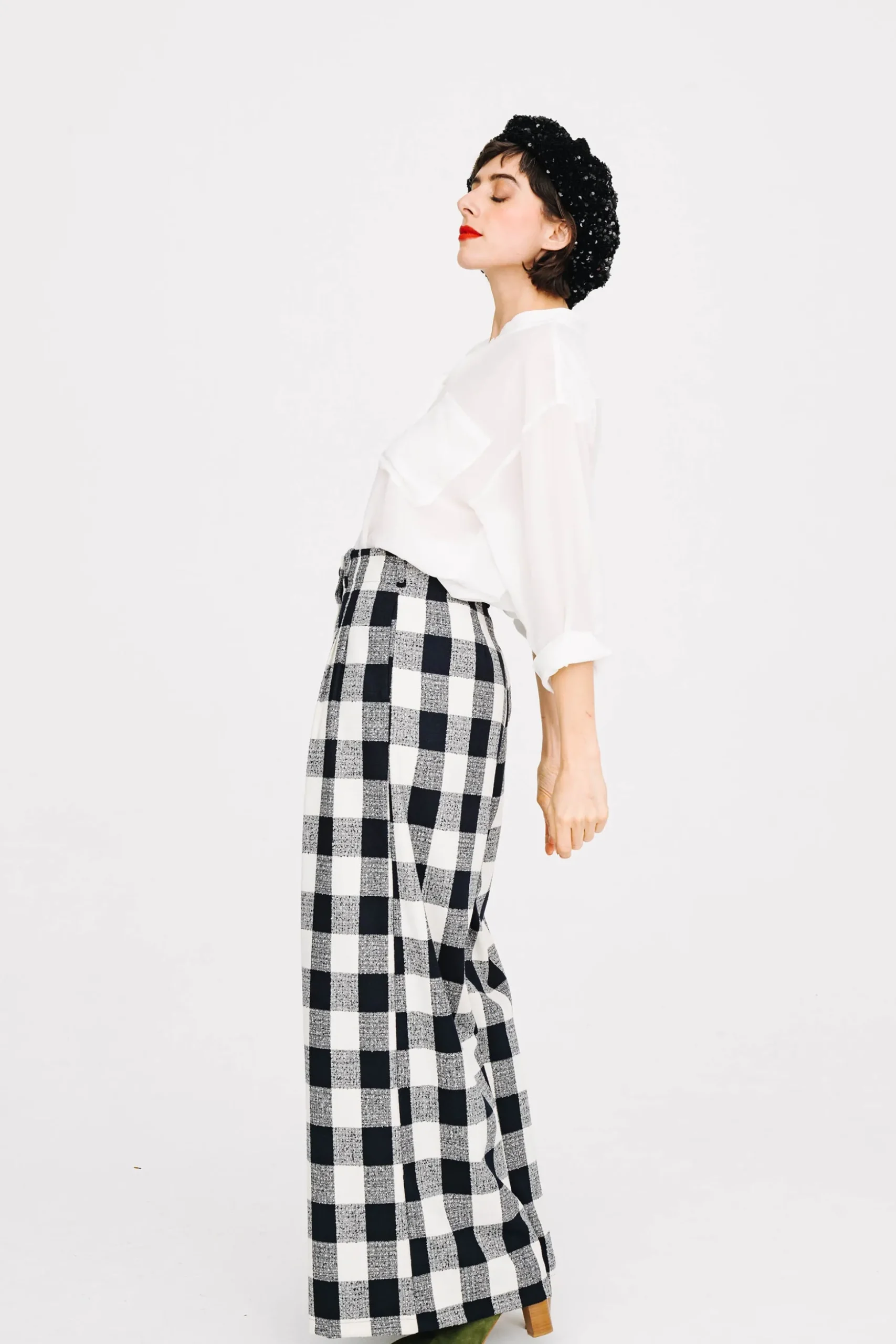 PANTALON HARYA VICHY NOIR & BLANC