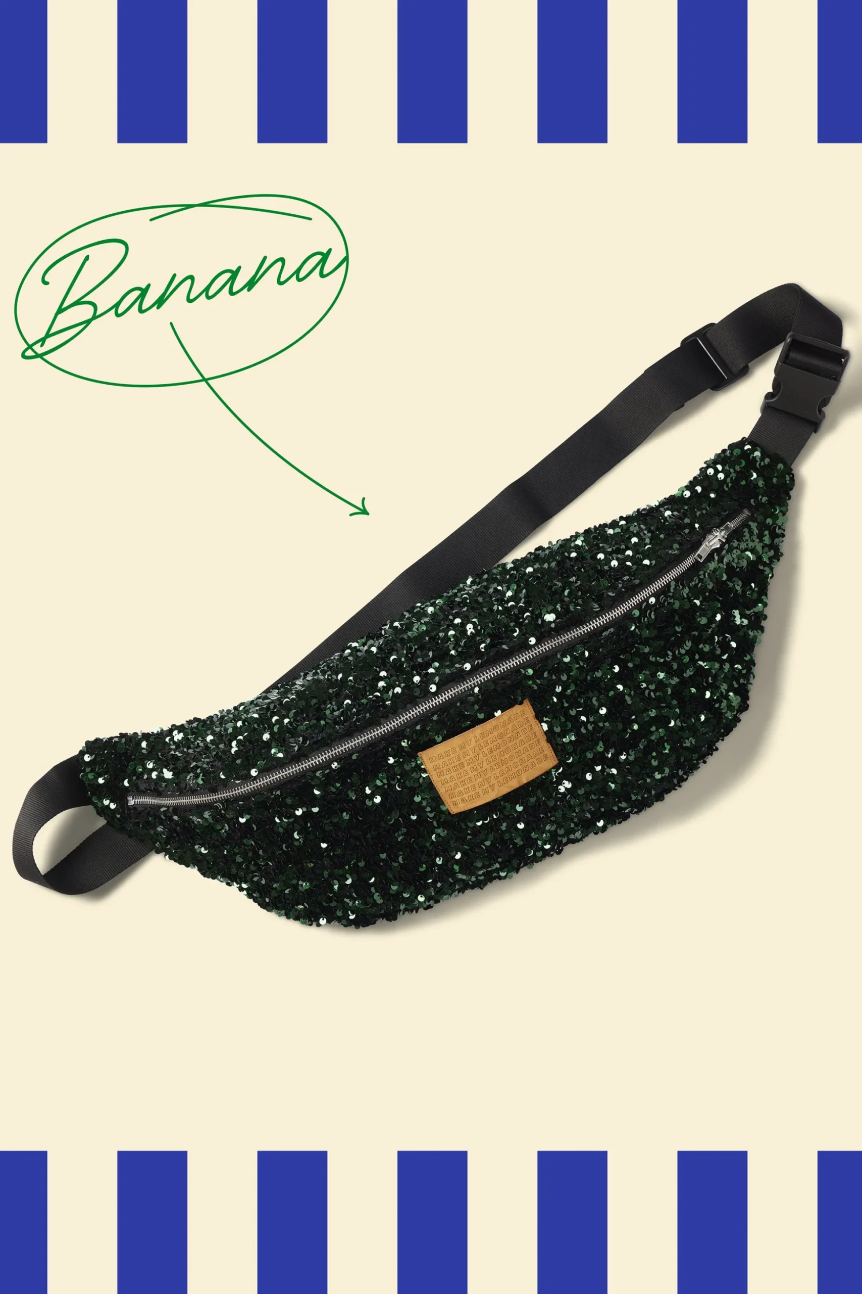 SAC BANANA SEQUINS VERTS